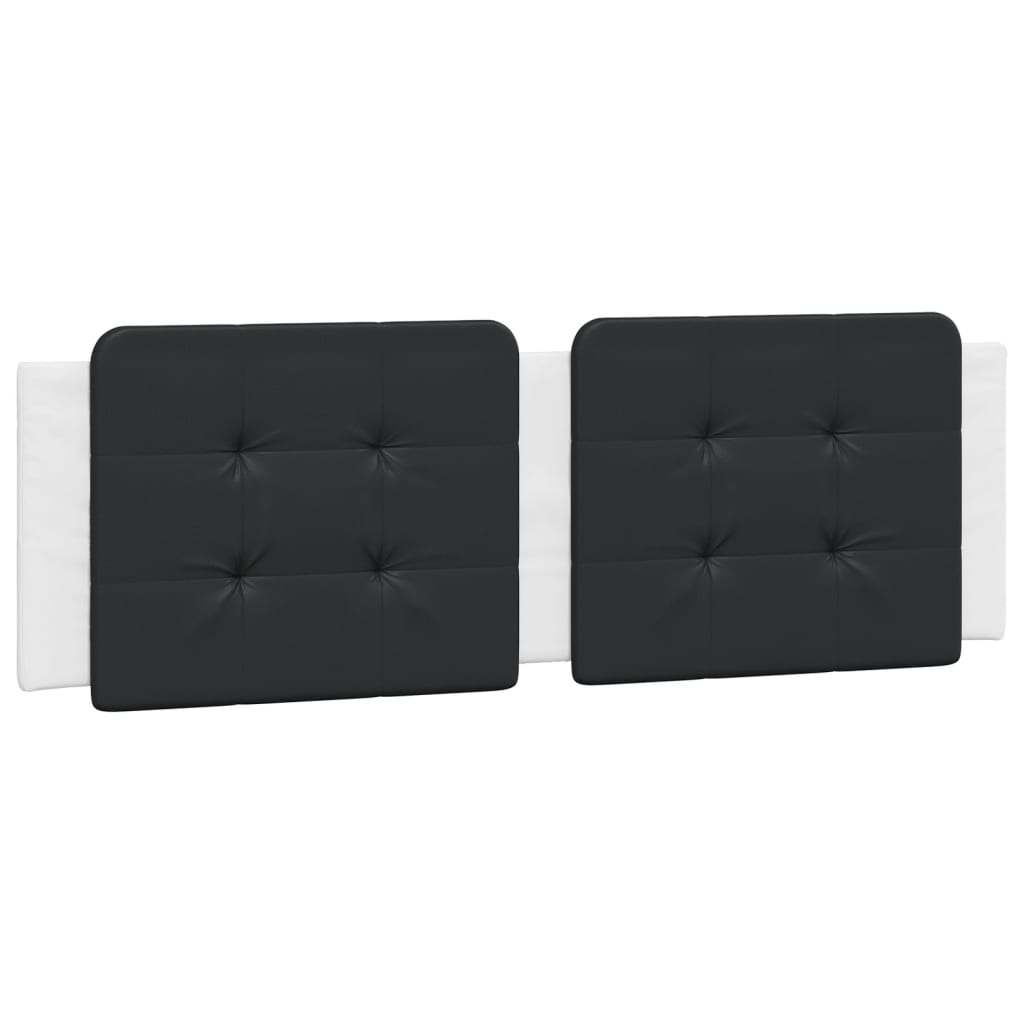 Letto con Materasso Bianco e Nero 160x200cm Similpelle