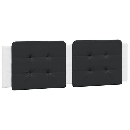 Letto con Materasso Bianco e Nero 160x200cm Similpelle