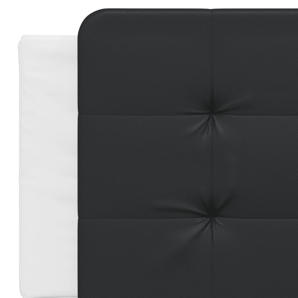 Letto con Materasso Bianco e Nero 160x200cm Similpelle