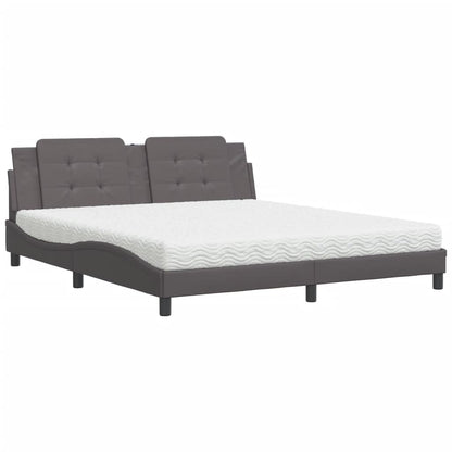 Letto con Materasso Zadar Grigio 180x200 cm in Similpelle | homemem39