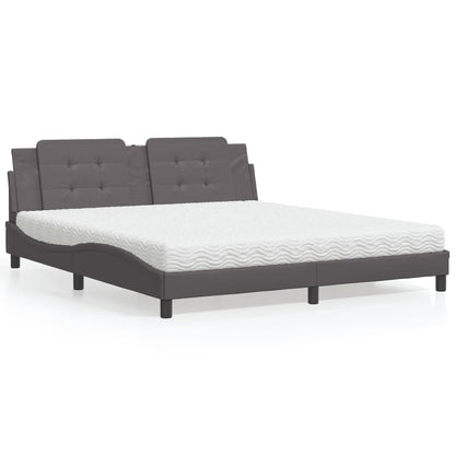 Letto con Materasso Zadar Grigio 180x200 cm in Similpelle | homemem39