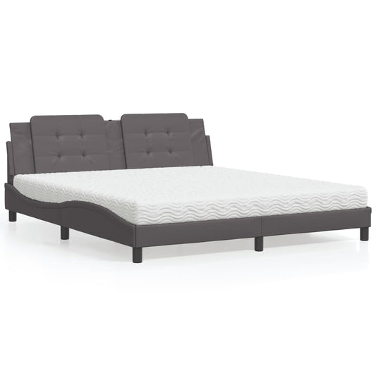Letto con Materasso Zadar Grigio 180x200 cm in Similpelle | homemem39