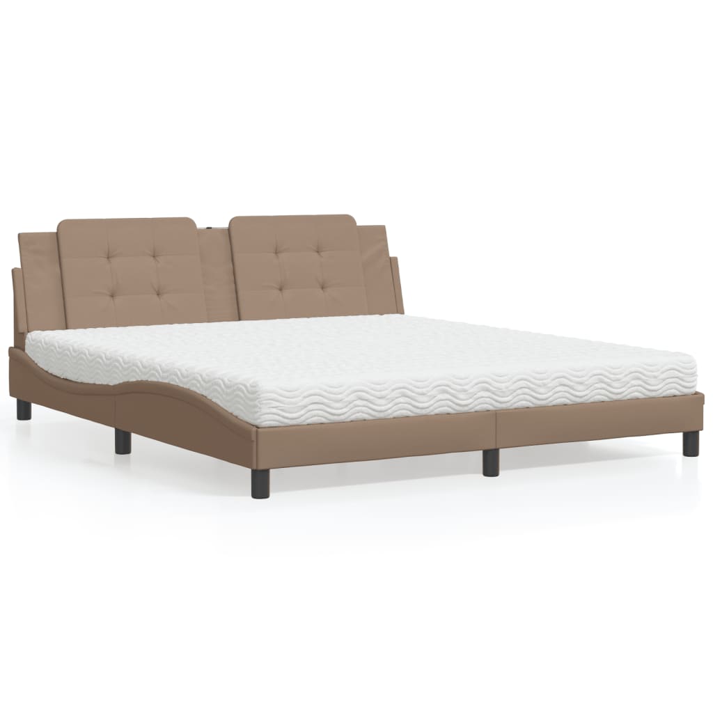 Letto con Materasso Zadar Cappuccino 180x200cm Similpelle | homemem39