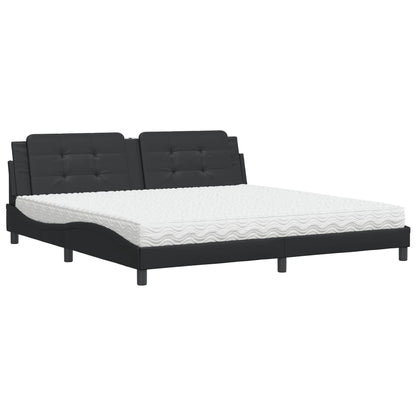 Letto con Materasso Zadar Nero 200x200 cm in Similpelle - homemem39
