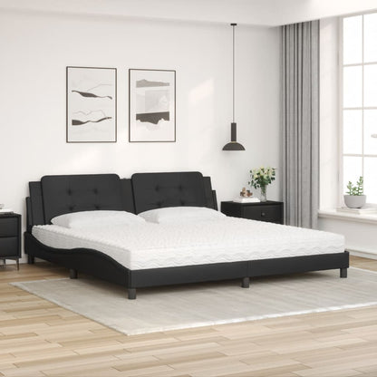 Letto con Materasso Zadar Nero 200x200 cm in Similpelle - homemem39