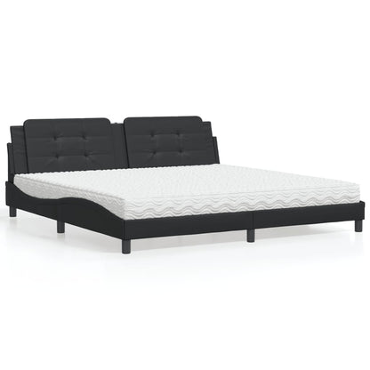 Letto con Materasso Zadar Nero 200x200 cm in Similpelle - homemem39