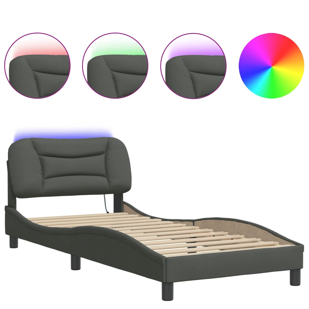 Giroletto con LED senza Materasso 80x200 cm Tessuto - homemem39
