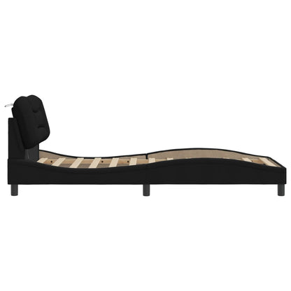 Giroletto con LED senza Materasso Nero 80x200 cm Tessuto