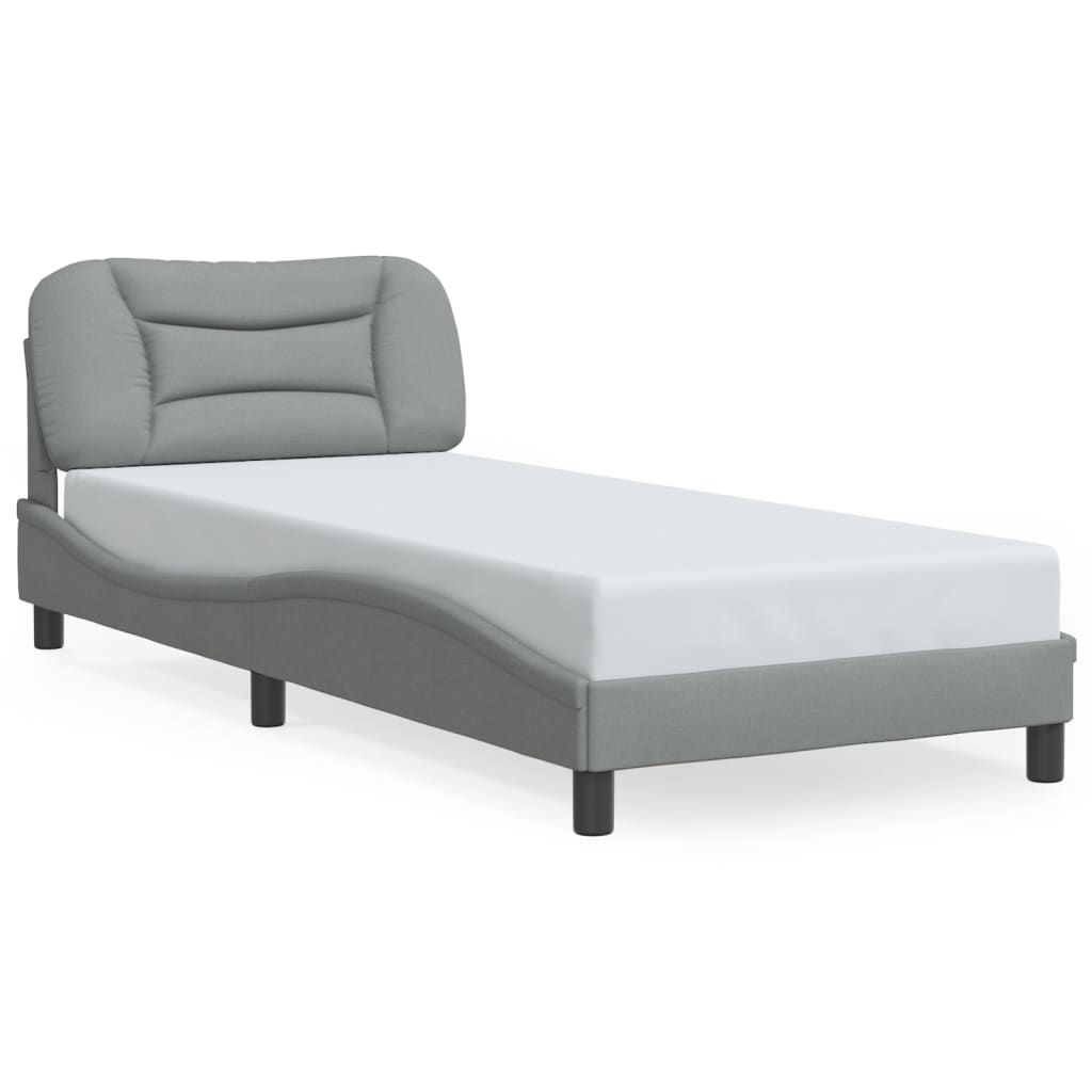 Giroletto con LED senza Materasso Grigio Chiaro 90x190 cm