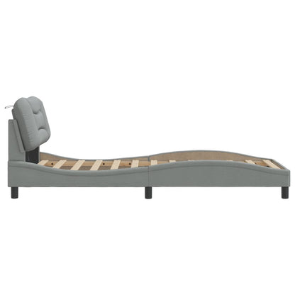 Giroletto con LED senza Materasso Grigio Chiaro 90x190 cm