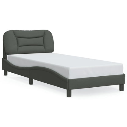 Giroletto con LED senza Materasso Grigio Scuro 90x190cm Tessuto