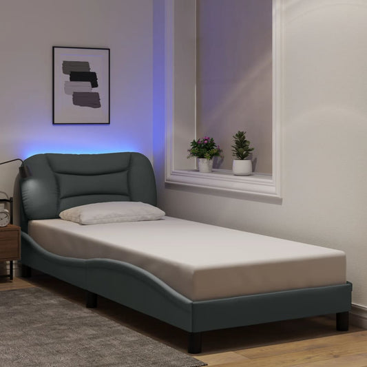 Giroletto con LED senza Materasso Grigio Chiaro 90x200 cm
