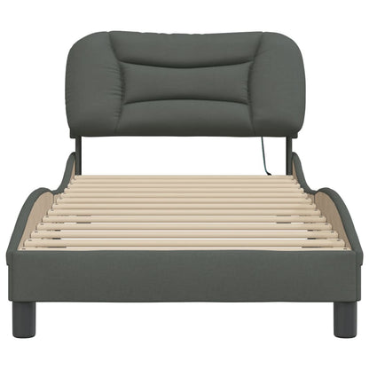 Giroletto con LED senza Materasso Hvar Grigio Scuro 90x200cm Tessuto - homemem39