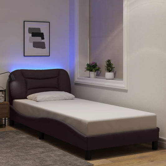 Giroletto con LED senza Materasso Hvar Marrone Scuro 90x200 cm