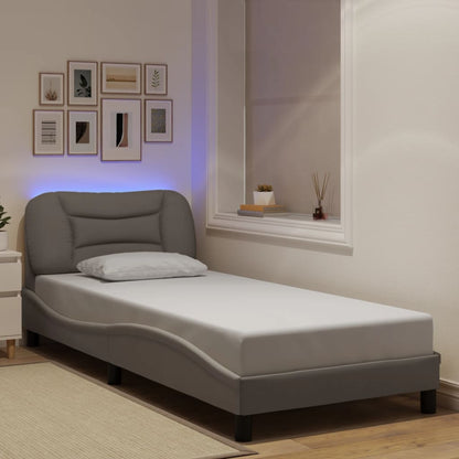 Giroletto con LED senza Materasso Tortora 90x200 cm Tessuto