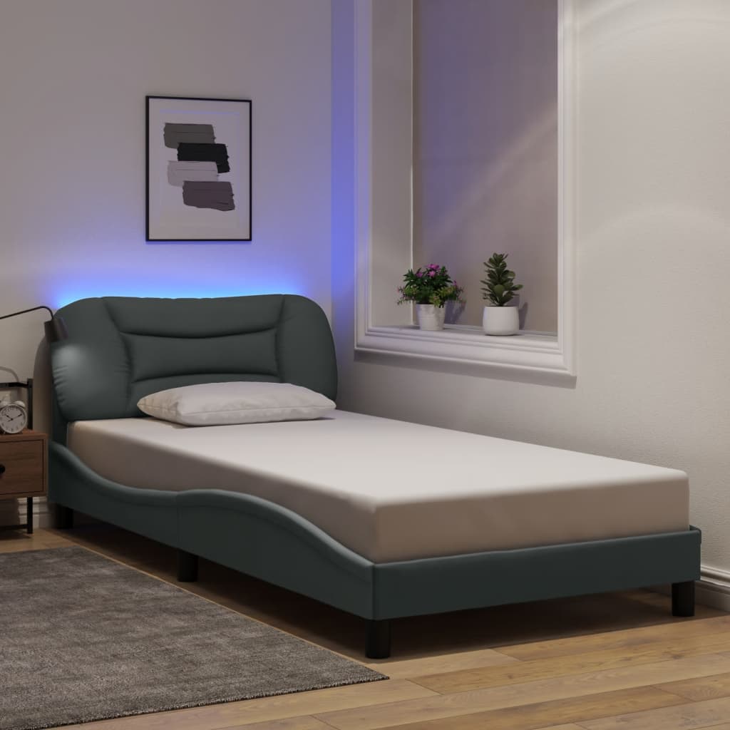 Giroletto con LED senza Materasso Hvar Grigio Chiaro 100x200 cm