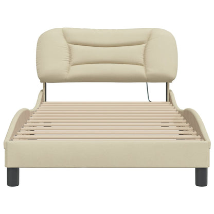 Giroletto con LED senza Materasso Hvar Crema 100x200 cm in Tessuto - homemem39