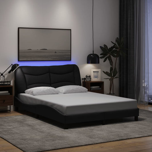 Giroletto con LED senza Materasso Hvar Nero 120x200 cm Tessuto