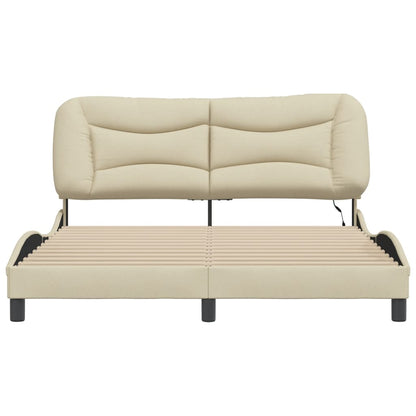 Giroletto con LED senza Materasso Hvar Crema 160x200 cm in Tessuto - homemem39