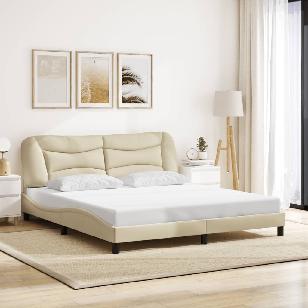Giroletto con LED senza Materasso Hvar Crema 180x200 cm Tessuto | homemem39