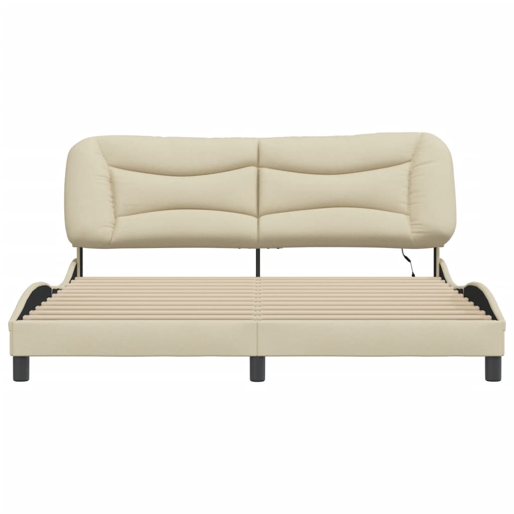 Giroletto con LED senza Materasso Hvar Crema 180x200 cm in Tessuto