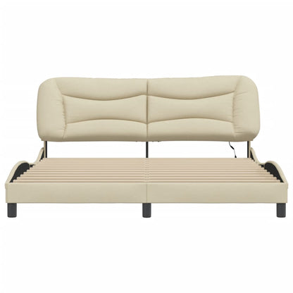 Giroletto con LED senza Materasso Hvar Crema 180x200 cm in Tessuto