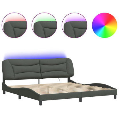 Giroletto con LED senza Materasso 200x200 cm Tessuto