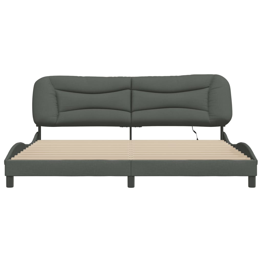 Giroletto con LED senza Materasso 200x200 cm Tessuto