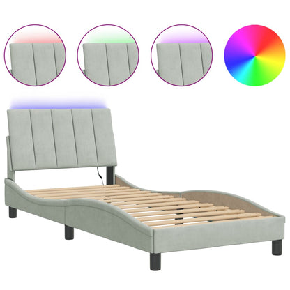 Giroletto con LED senza Materasso Hanko Grigio Chiaro 80x200 cm