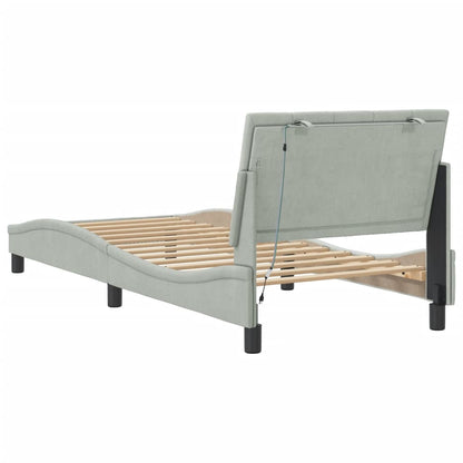 Giroletto con LED senza Materasso Hanko Grigio Chiaro 80x200 cm