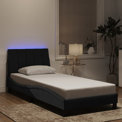Giroletto con LED senza Materasso Hanko Nero 80x200 cm Velluto