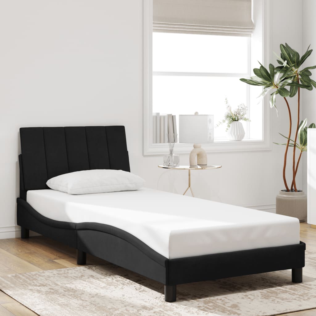 Giroletto con LED senza Materasso Hanko Nero 90x190 cm Velluto | homemem39