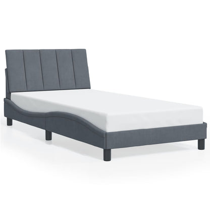 Giroletto con Luci LED Grigio Scuro 100x200 cm in Velluto