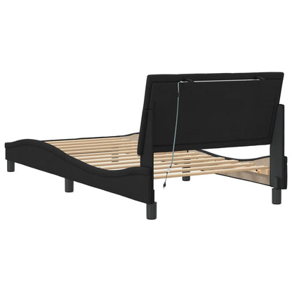 Giroletto con LED senza Materasso Hanko Nero 100x200 cm Velluto