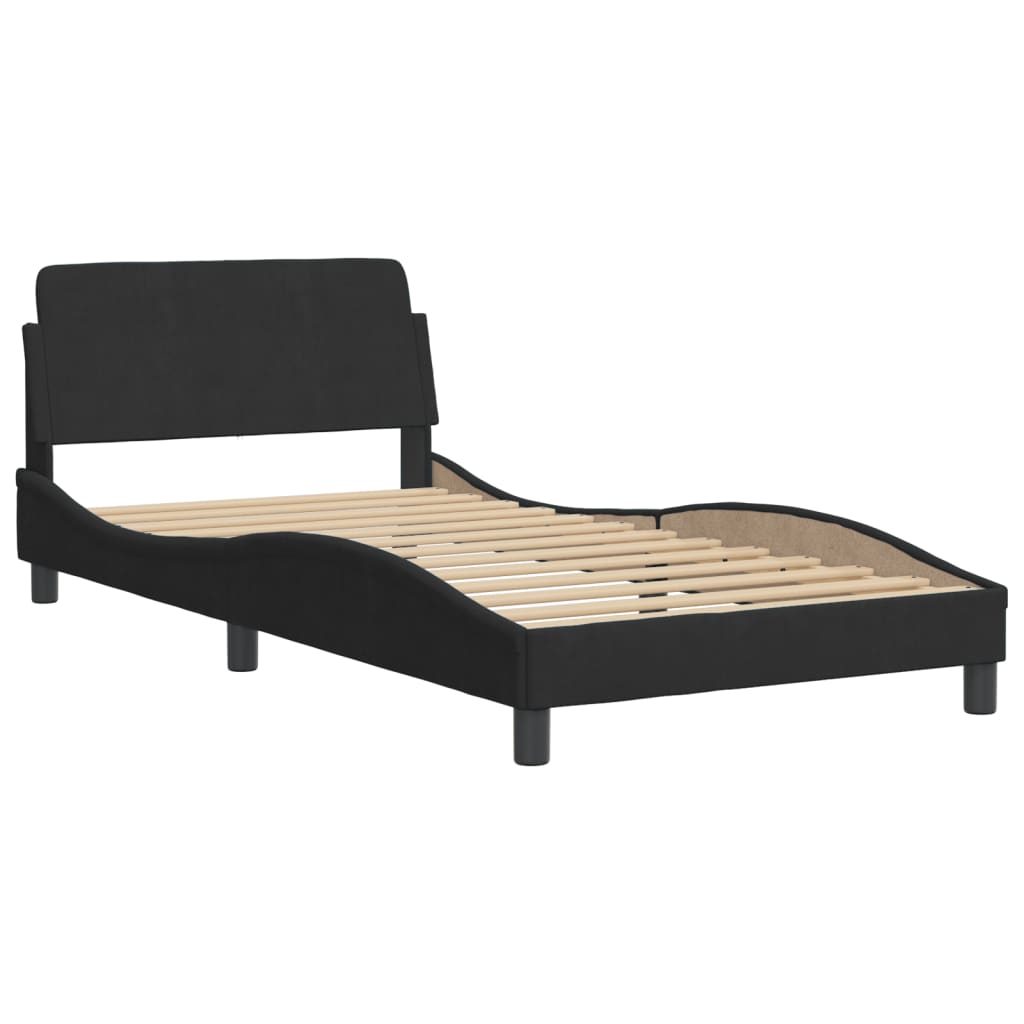 Giroletto con LED senza Materasso Hanko Nero 100x200 cm Velluto