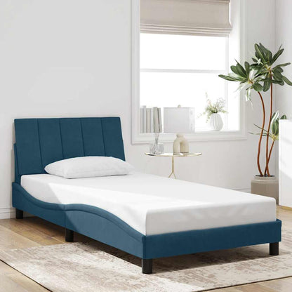 Giroletto con LED senza Materasso Hanko Blu 100x200 cm Velluto | homemem39
