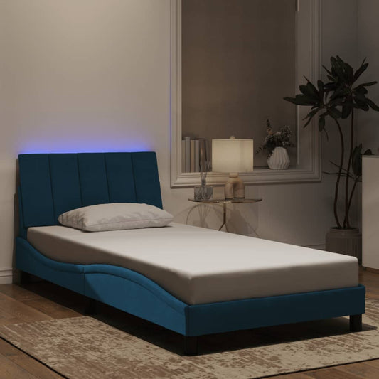 Giroletto con Luci LED Blu 100x200 cm in Velluto