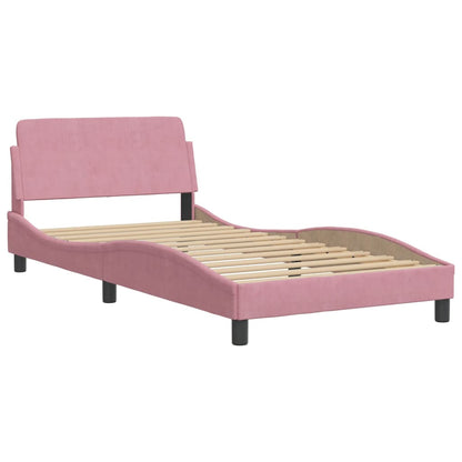 Giroletto con LED senza Materasso Hanko Rosa 100x200 cm Velluto