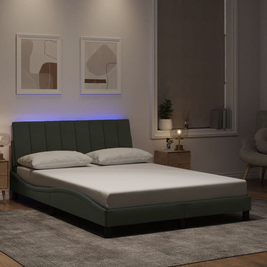 Giroletto con LED senza Materasso Hanko Grigio Chiaro 120x200cm