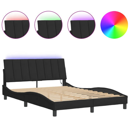 Giroletto con LED senza Materasso Hanko Nero 120x200 cm in Velluto | homemem39