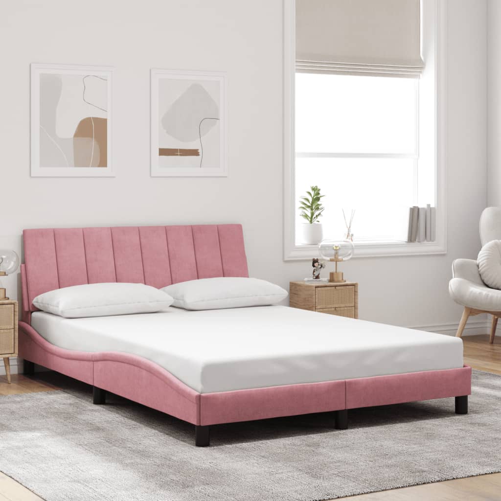 Giroletto con LED senza Materasso Hanko Rosa 120x200 cm Velluto