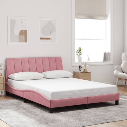 Giroletto con LED senza Materasso Hanko Rosa 120x200 cm Velluto