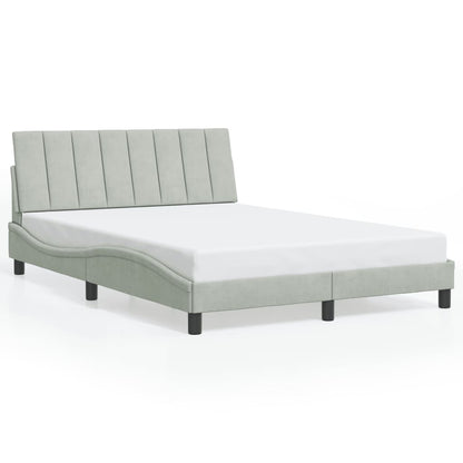 Giroletto con Luci LED Grigio Chiaro 140x190 cm in Velluto