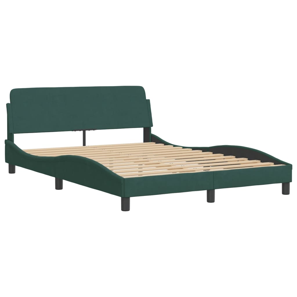 Giroletto con Luci LED Verde Scuro 140x190 cm in Velluto - homemem39