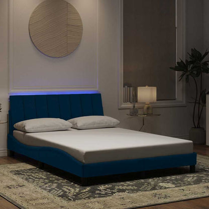 Giroletto con LED senza Materasso Hanko Blu 140x190 cm in Velluto | homemem39