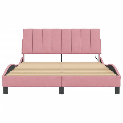 Giroletto con Luci LED Rosa 140x190 cm in Velluto