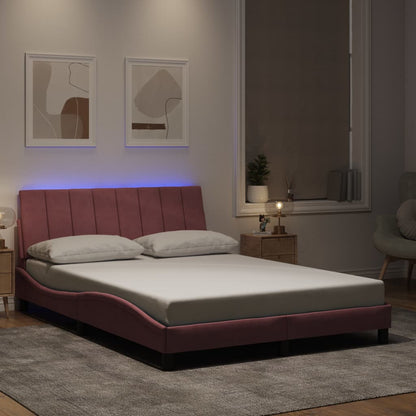Giroletto con Luci LED Rosa 140x190 cm in Velluto
