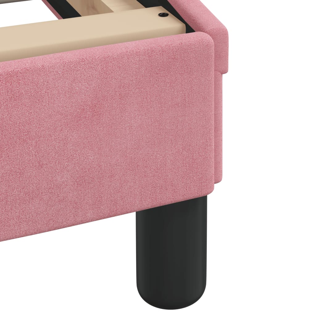 Giroletto con LED senza Materasso Hanko Rosa 140x200 cm Velluto | homemem39