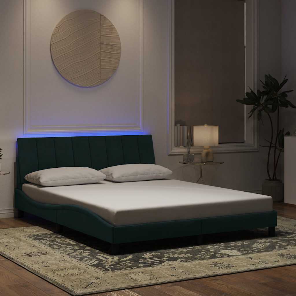 Giroletto con LED senza Materasso Hanko Verde Scuro 160x200 cm
