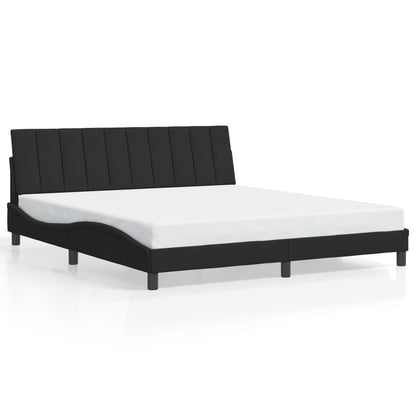 Giroletto con Luci LED Nero 180x200 cm in Velluto